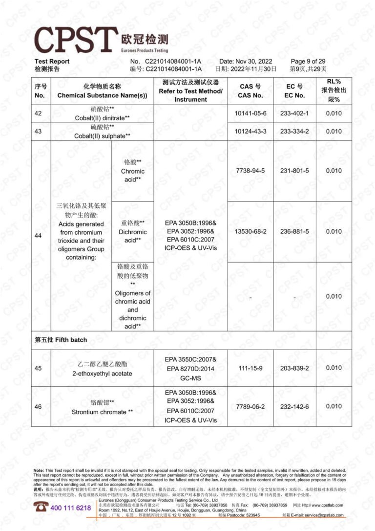卡沃森环保检测报告 9